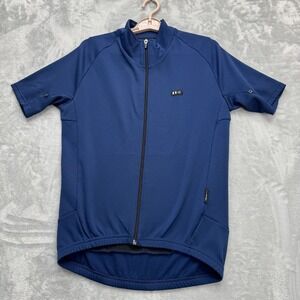 De‎ Marchi Cycling Jersey Shirt Mens Large Blue Full Zip Made In Italy DM-W2